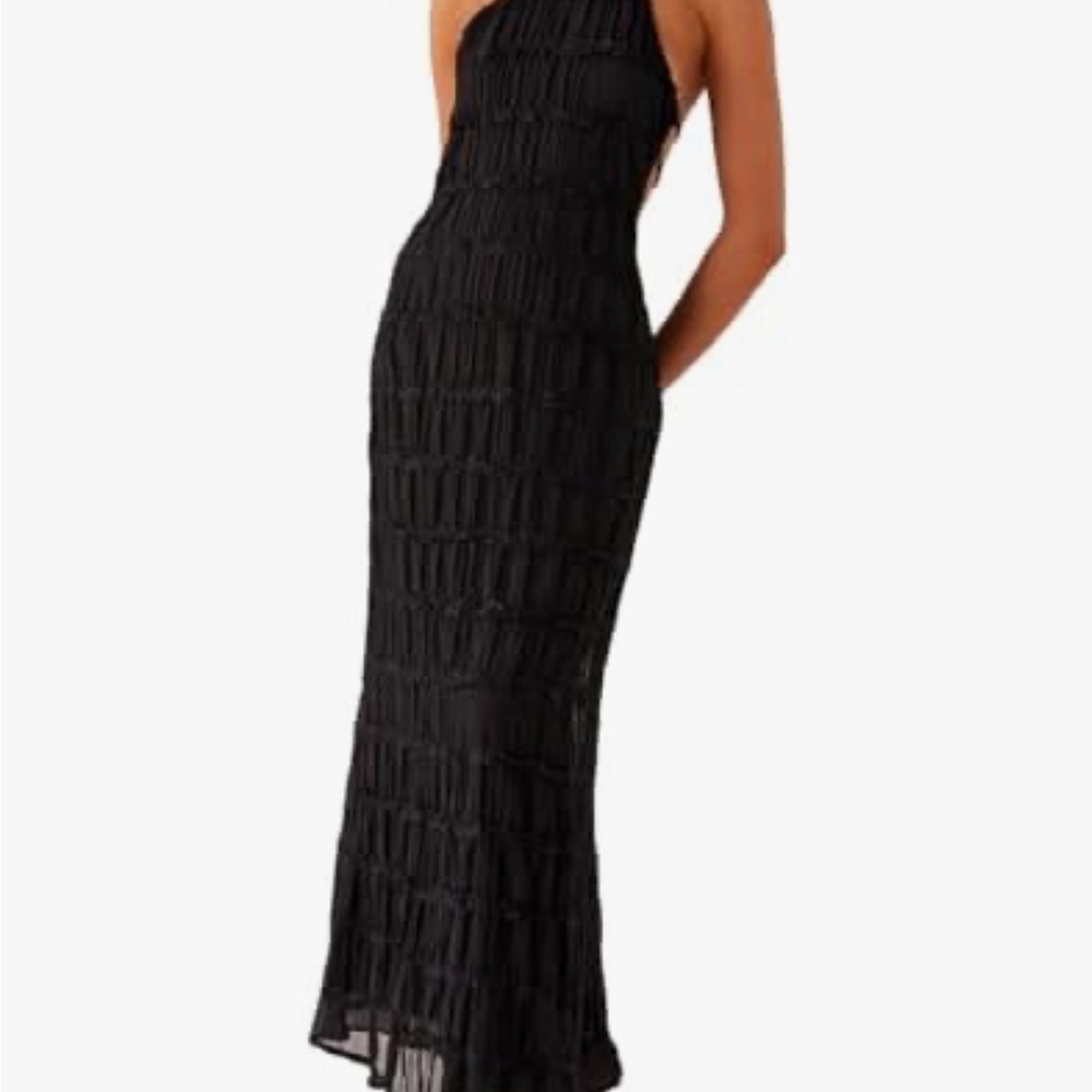Elegant Black Maxi Dress with open strappy back size small